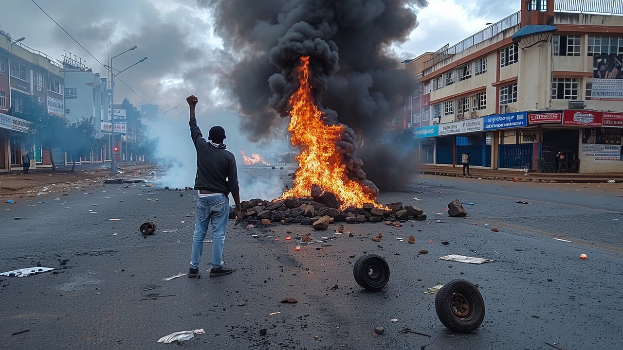 Githurai Protests Erupt: 20 Officers Injured, Police Vehicle Torched Amid Youth Unrest